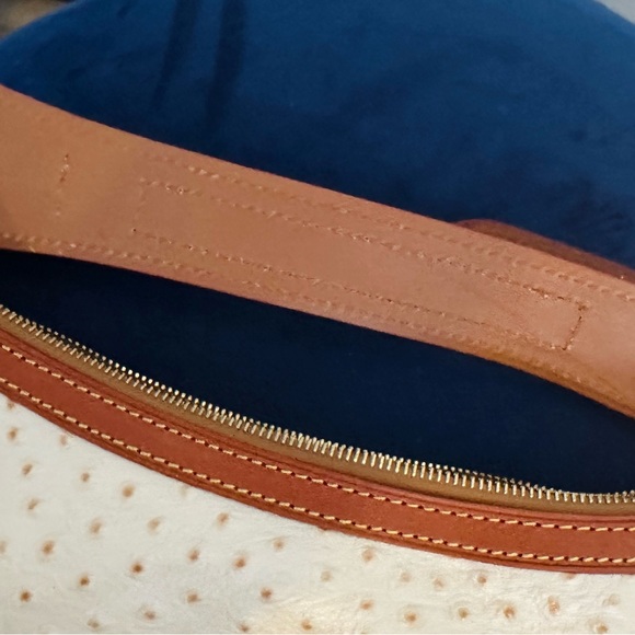 Dooney & Bourke Ostrich Leather Hobo Bag (Brown & Cream) OT960PE - Picture 5 of 16